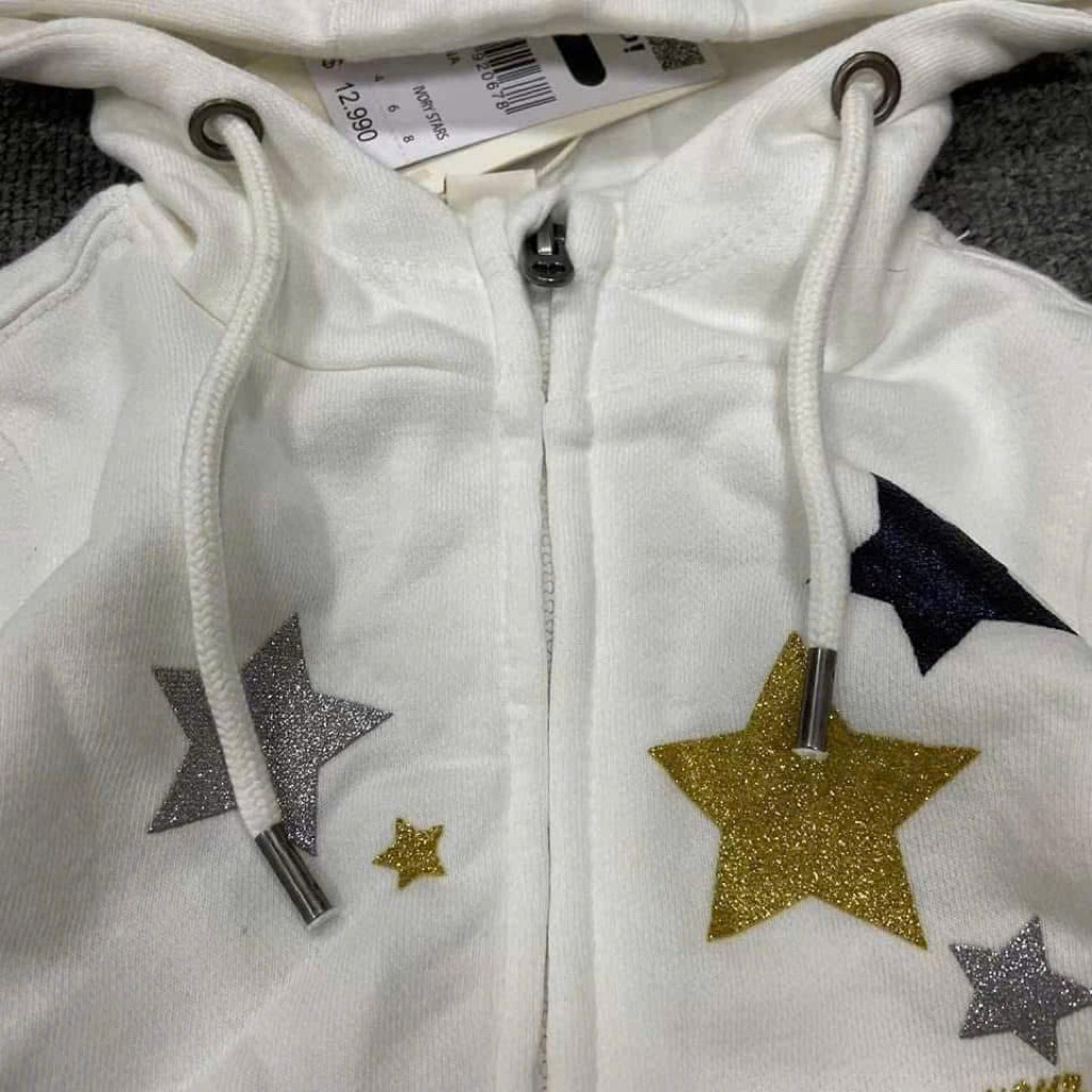 [Sale Lỗi Nhẹ] Áo Hoodie Bé Trai Bé Gái Nỉ Trắng Xuất Dư Size 2-4T (9-15kg) C3265
