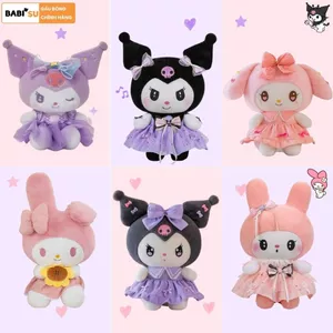 Gấu Bông Kuromi Melody Mặc Váy Đính Nơ Sang Trọng, Thú Nhồi Bông Korumi Làm Quà Tặng Cho Bé,Bạn Gái