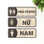Bảng Gỗ Toilet WC Nam Nữ, Biển Chỉ Dẫn Phòng Vệ Sinh Decor Vintage, Dán Keo Sẵn, Khắc Theo Yêu Cầu