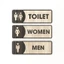 Bảng Gỗ Toilet WC Nam Nữ, Biển Chỉ Dẫn Phòng Vệ Sinh Decor Vintage, Dán Keo Sẵn, Khắc Theo Yêu Cầu