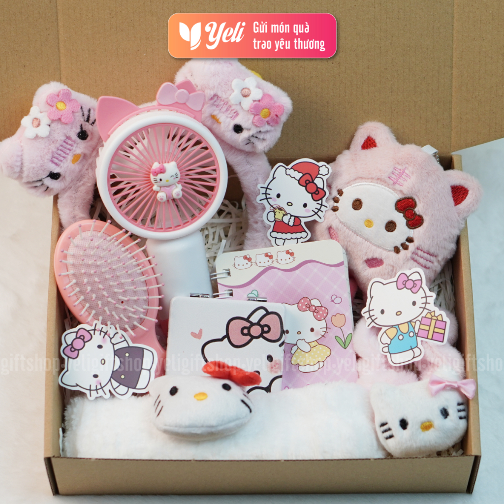 Set quà tặng Hello Kitty, Kuromi nhiều phụ kiện tặng người yêu, bạn gái, Quà tặng bé gái