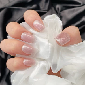 Nailbox Mã [ H026 ] Nail Thiết Thủ Công from Ngắn Tone Hồng Nhẹ Nhàng , Nàng Thơ Cho Nàng Đi Chơi ĐI Học Đều Hợp