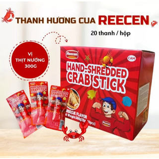Hộp Thanh Hương Cua REECEN 300g (15g*20thanh), Thanh cua vị Truyền thống, vị Cay, Vị BBQ Siêu Ngon