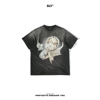 Áo thun washed SLY Protects Dream Black Grey