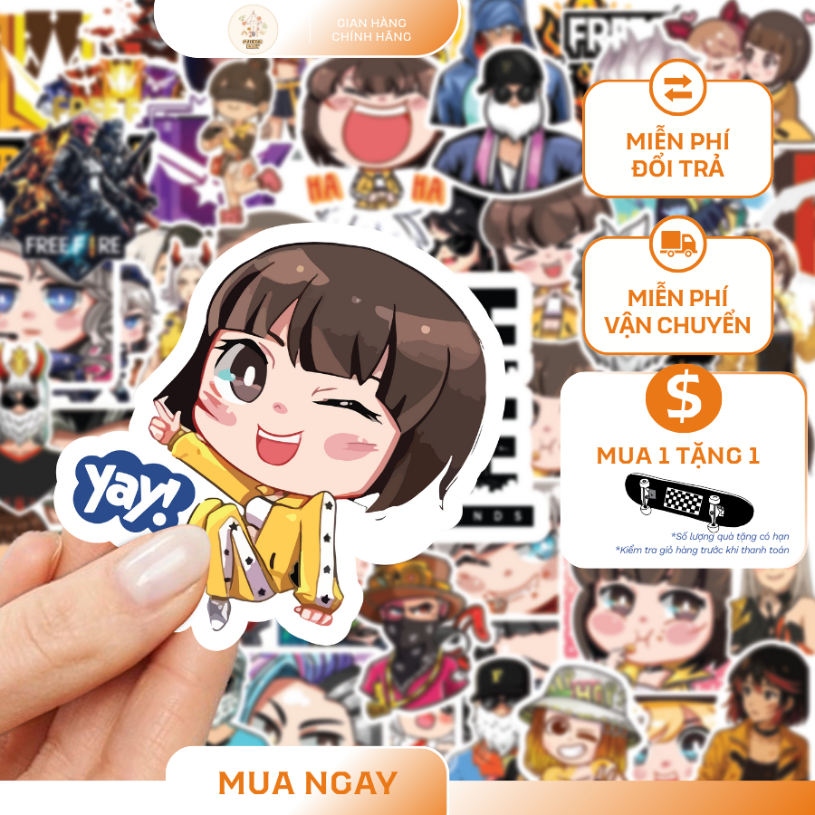 Set 36 Hình Dán Sticker Free Fire Màu - Trang Trí Laptop, Điện Thoại ...