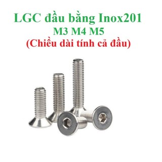 (INOX201) 50 cái M3 M4 M5 Bulong lục giác chìm đầu bằng inox201