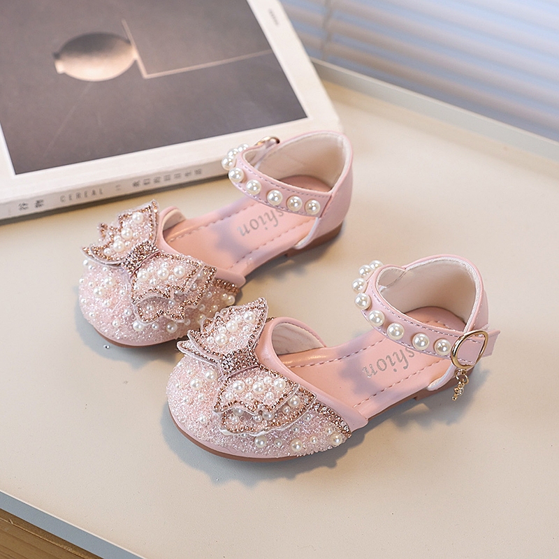 Bella mẫu giày sandal màu hồng đáng yêu mới, giày đi biển mềm mại thoáng khí, giày công chúa