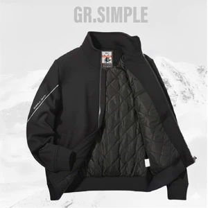 Áo khoác nam bomber lót chần bông, lót lông cừu siêu cản gió GRSIMPLE 2 lớp siêu ấm