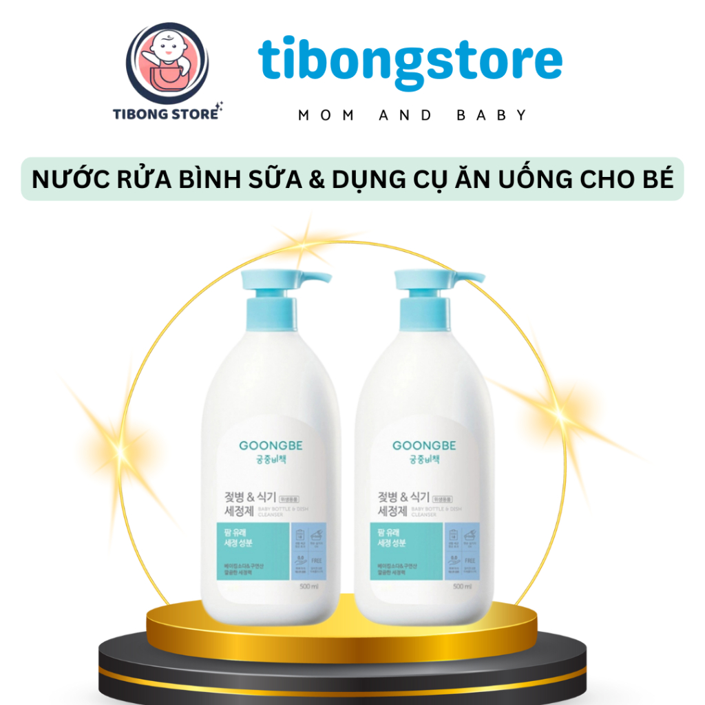 Nước Rửa Bình Sữa, Đồ dùng và Trái Cây Khử Mùi Kháng Khuẩn GOONGBE Baby Bottle & Dish Cleanser