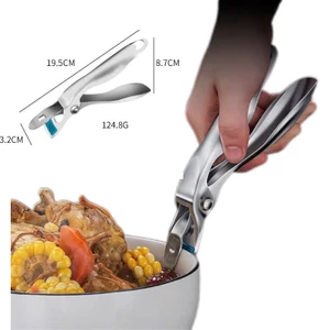 Dụng cụ kẹp gắp đồ nóng nox 304 đa năng với mút silicon chống trơn trượt - dụng cụ khui bia