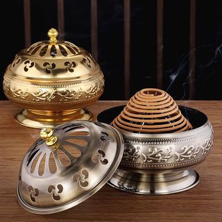 Lư xông trầm bát hương lớn chuyên dụng đồ thờ cúng nhang vòng phù hợp đặt nhang vòng 12h 24h