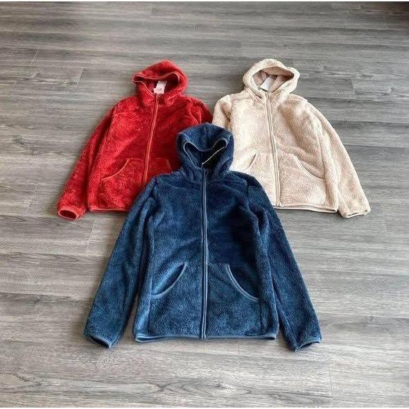 Áo Khoác Nữ Lông Cừu Có Mũ Cực Xinh Cho Mùa Lạnh