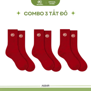 Combo 3 Tất Cao Cổ ECOCHIC Vớ Dệt Kim Siêu Bền Logo Thêu Chất Liêu Cao Cấp Chính Hãng A684