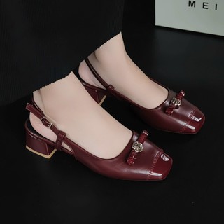 Giày Sandal Nữ cao 3P Mũi Vuông thời thượng phù hợp mọi nơi mọi lúc Giày Bánh Bèo mã SandalBongCutie3p
