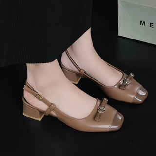Giày Sandal Nữ cao 3P Mũi Vuông thời thượng phù hợp mọi nơi mọi lúc Giày Bánh Bèo mã SandalBongCutie3p