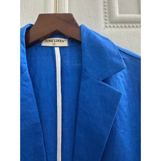 Blazer nữ tay dài Linen tưng washed, xẻ tà sau. JUNE LINEN #A50