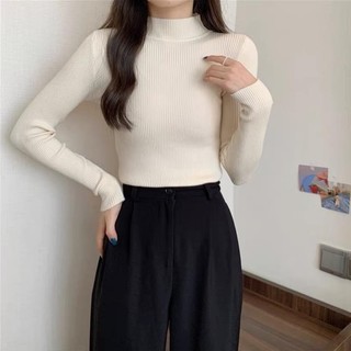Áo thu đông, áo cổ cao nữ, áo len tăm cổ lọ cho nữ phong cách Hàn Quốc chất liệu co giãn thoải mái