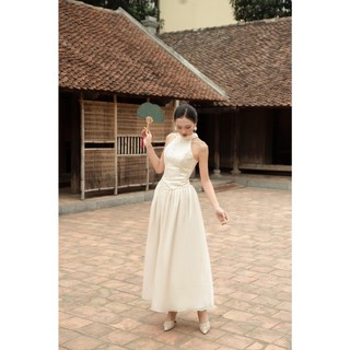 Đầm Nữ NOICRE DRESS  Cổ Yếm Hở Lưng Dáng Dài Chiết Eo Thanh Lịch GOUT DE JUN