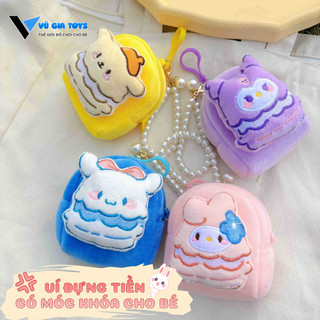 Túi Dựng Tiền Mini Sanrio Kuromi, Melody, Kitty Đáng Yêu Cho Bé, Dây Treo Ngọc Trai Lấp Lánh, Chất Liệu Vải Bông Mềm Mại