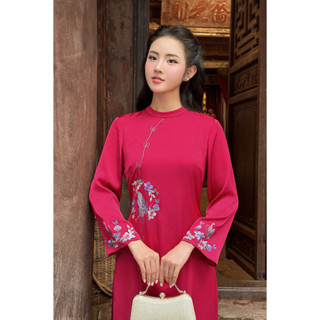 Áo Dài Cách Tân Liền Đầm Thêu Họa Tiết LAMER L61A24Q037