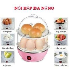 (Xả Kho) Nồi Luộc Trứng Hấp Thức Ăn Đa Năng 2 Tầng PA-618 Tiện Lợi Nấu Hấp Nhanh Dễ Dùng
