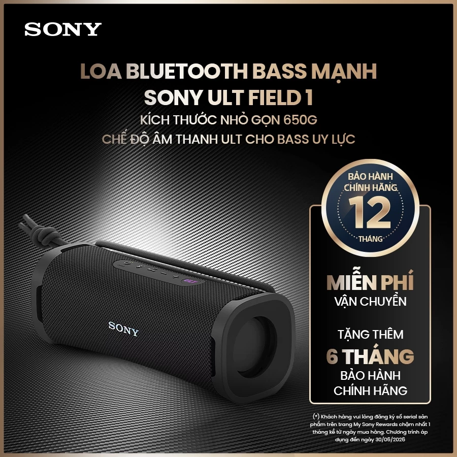 Loa bluetooth bass mạnh Sony ULT FIELD 1 hỗ trợ ghép đôi Stereo sống động, chế độ âm thanh ULT