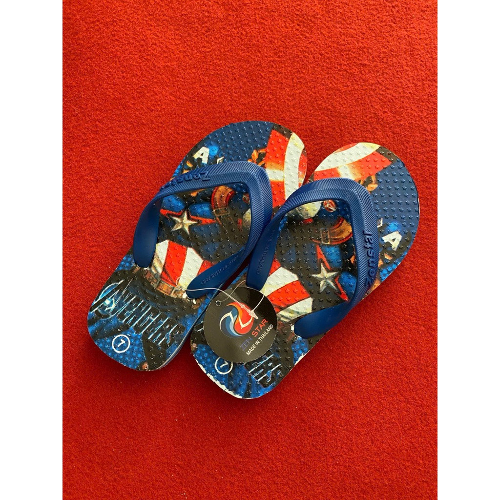 Dép lào Thái trẻ em hình Spider-Man, Dép cao su nguyên khối bền chắc êm chân không trơn trượt - Shoe