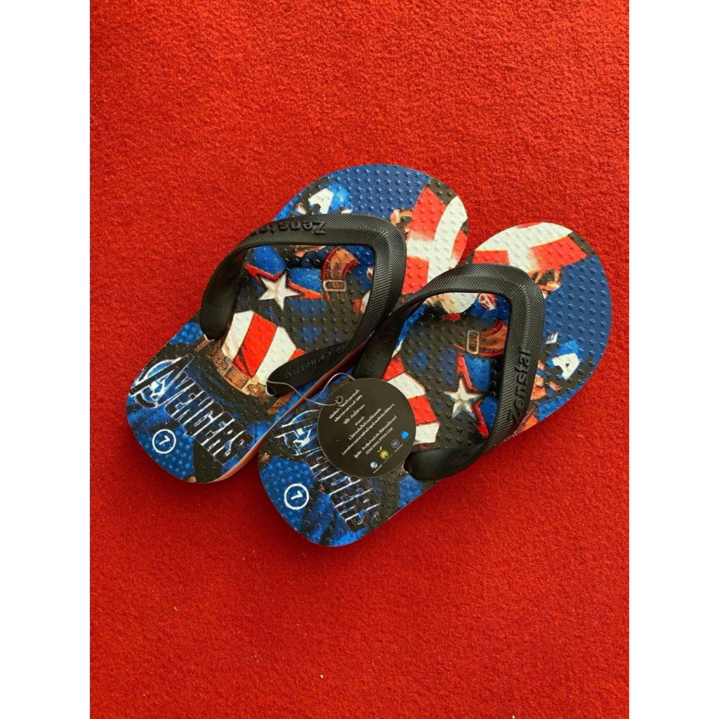 Dép lào Thái trẻ em hình Spider-Man, Dép cao su nguyên khối bền chắc êm chân không trơn trượt - Shoe
