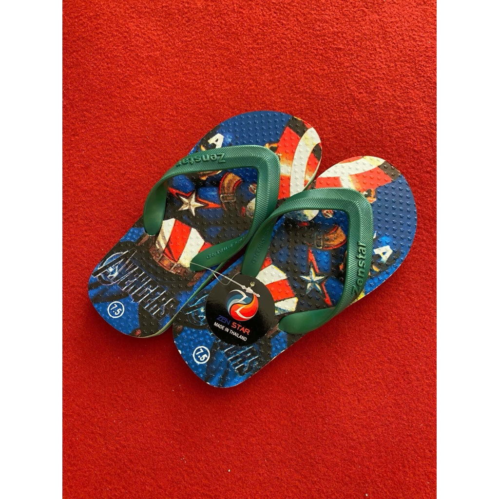 Dép lào Thái trẻ em hình Spider-Man, Dép cao su nguyên khối bền chắc êm chân không trơn trượt - Shoe