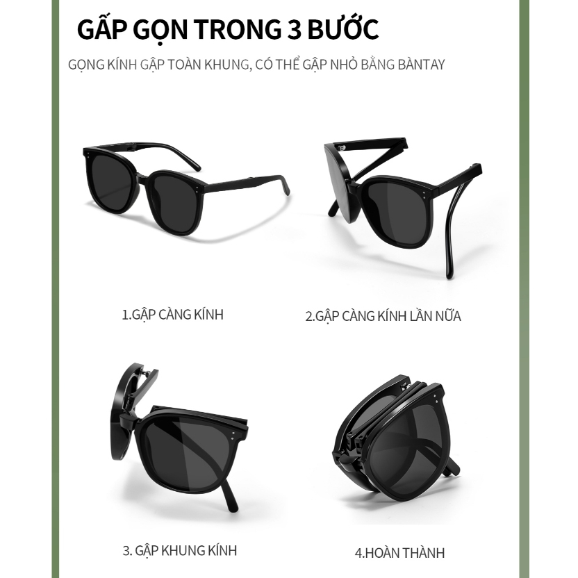 Kính Râm Gấp Gọn Thời Trang Unisex INNI Chống UV400, Kính Gọng Nhựa Cao Cấp, Tiện Lợi Bỏ Túi -77141