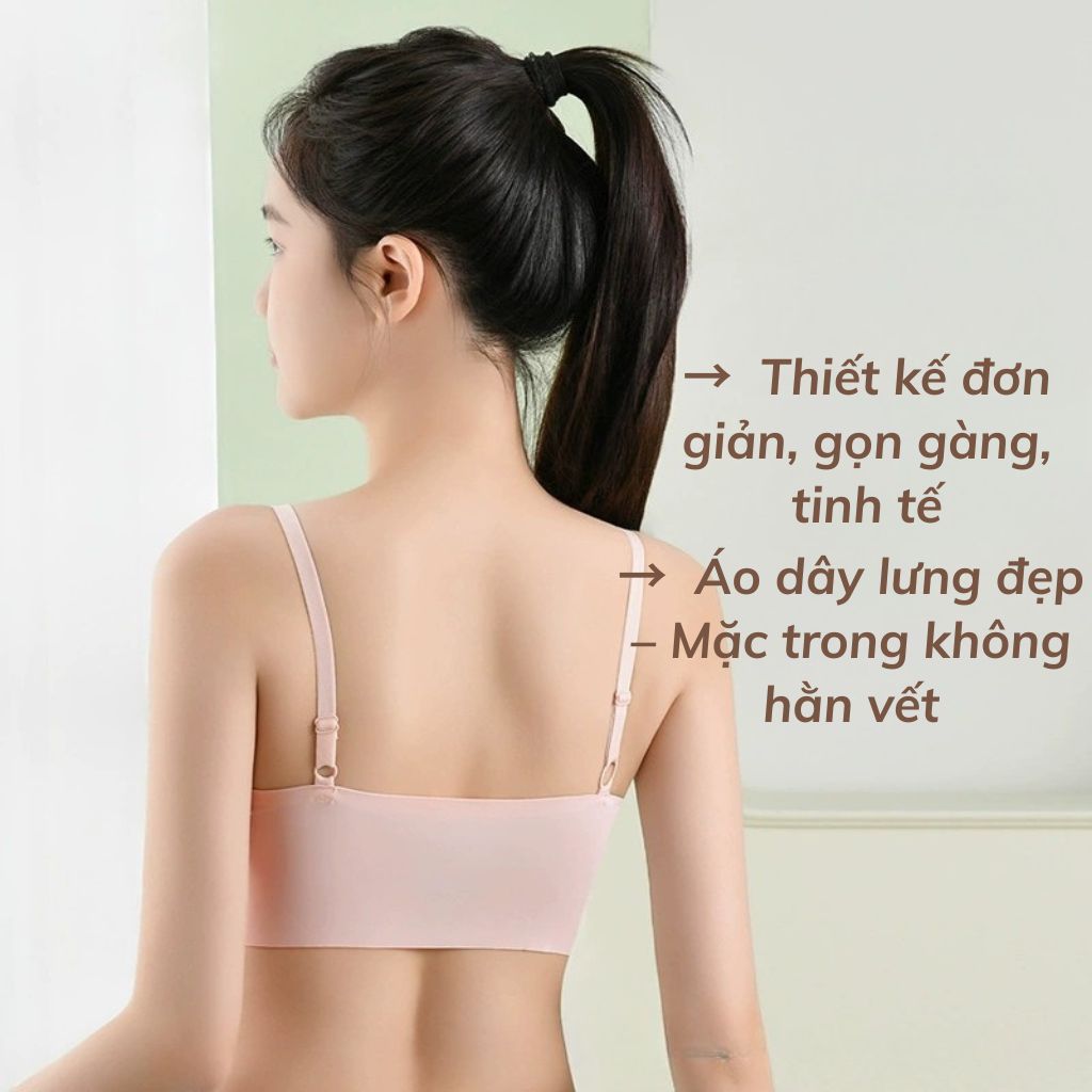 Áo lá nữ học sinh tuổi dậy thì chất su đệm mỏng ôm ngực, Áo lót bra nữ họa tiết cute LANIXA B7133