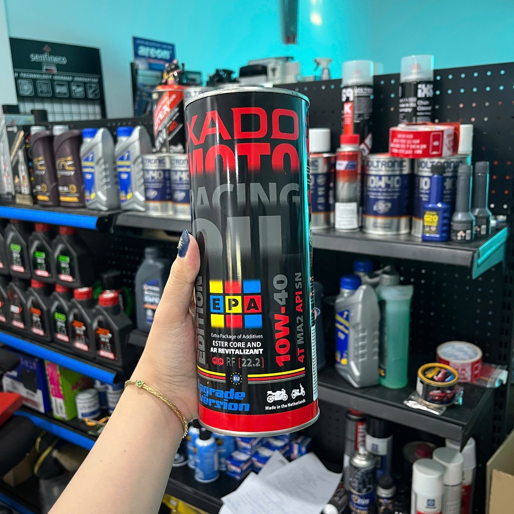 Nhớt Xado Racing 10W40 RF 22.2 Dành Cho Xe Số, Côn Tay Tặng 2 Qùa: 1 phục hồi nhựa nhám nano Và 1 phụ gia nhớt Turbo