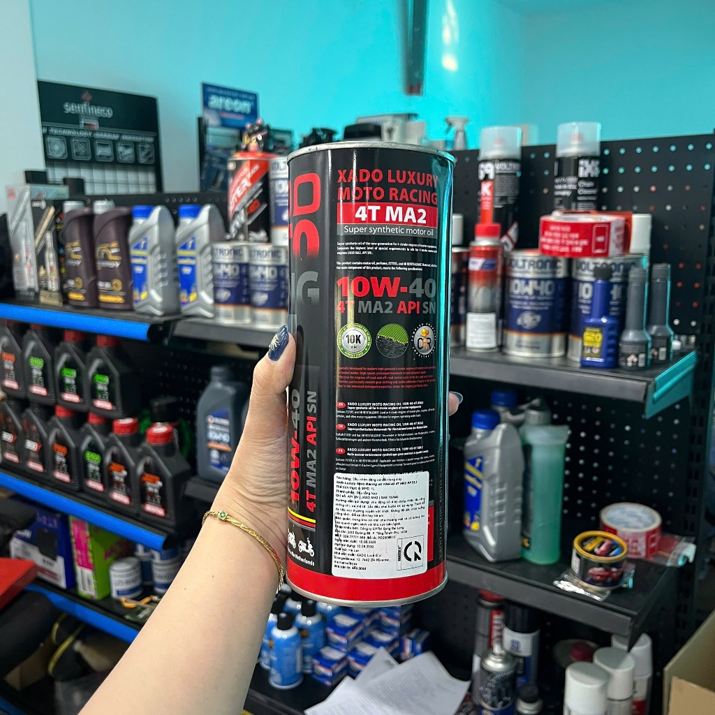Nhớt Xado Racing 10W40 RF 22.2 Dành Cho Xe Số, Côn Tay Tặng 2 Qùa: 1 phục hồi nhựa nhám nano Và 1 phụ gia nhớt Turbo