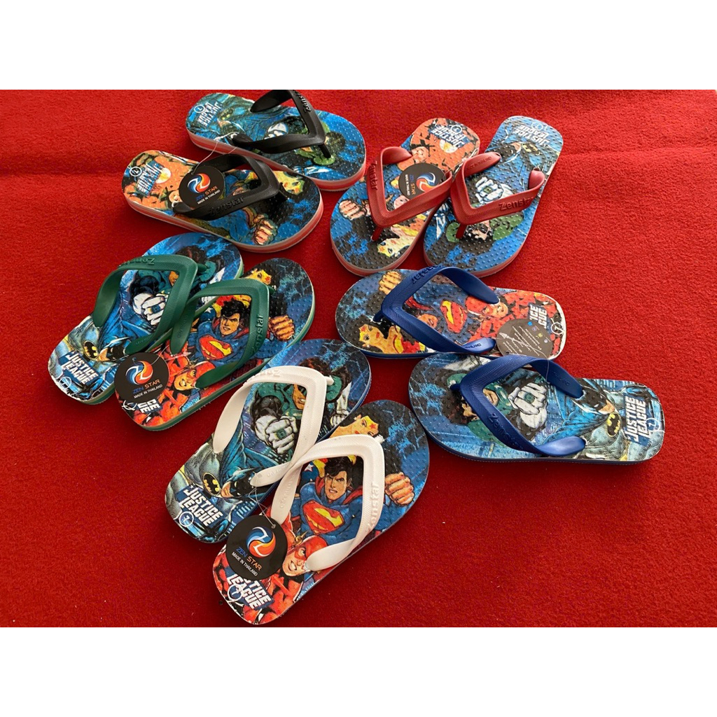Dép Lào Thái Trẻ Em Hình Siêu Nhân SuperMen Cao Su Nguyên Khối Bền Chắc Êm Chân Không Trơn Trượt Shoe