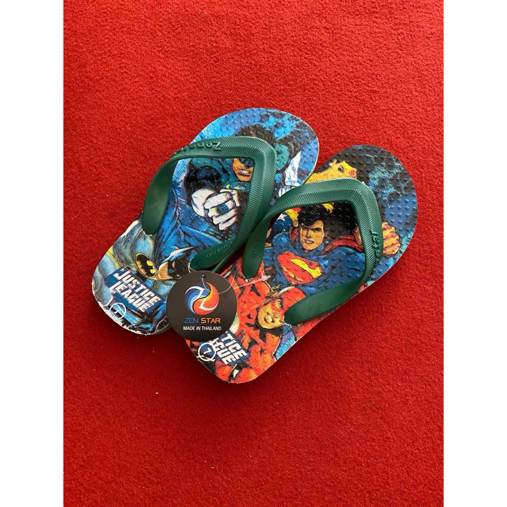 Dép Lào Thái Trẻ Em Hình Siêu Nhân SuperMen Cao Su Nguyên Khối Bền Chắc Êm Chân Không Trơn Trượt Shoe