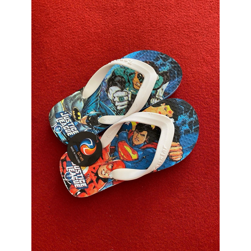Dép Lào Thái Trẻ Em Hình Siêu Nhân SuperMen Cao Su Nguyên Khối Bền Chắc Êm Chân Không Trơn Trượt Shoe