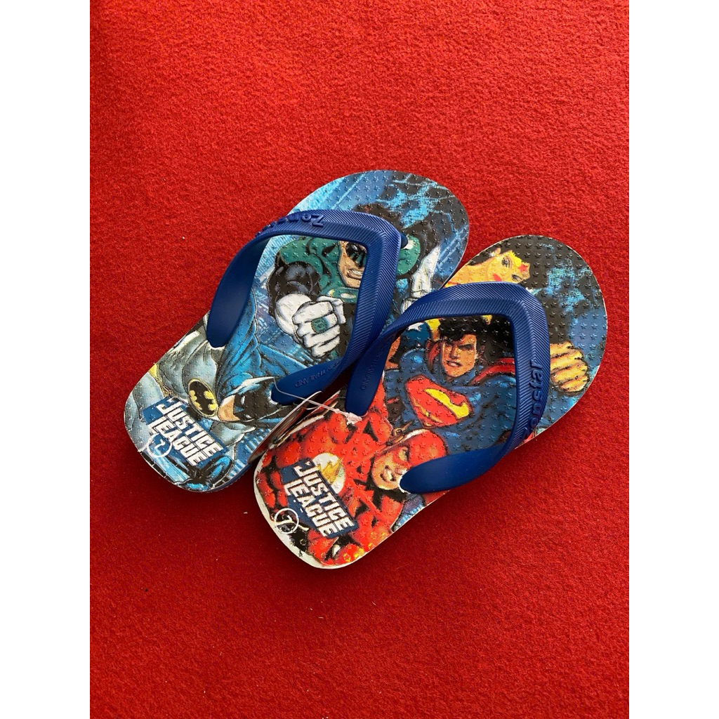 Dép Lào Thái Trẻ Em Hình Siêu Nhân SuperMen Cao Su Nguyên Khối Bền Chắc Êm Chân Không Trơn Trượt Shoe