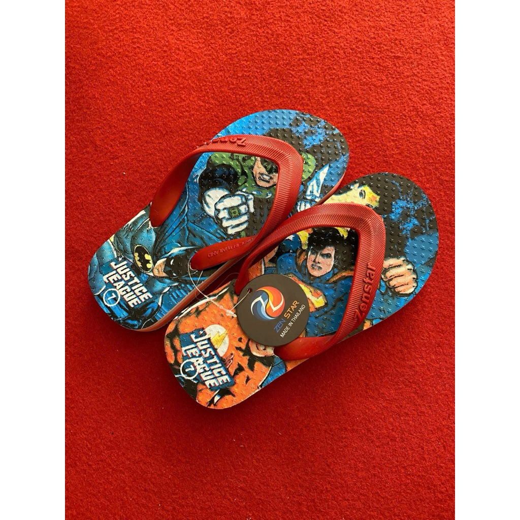 Dép Lào Thái Trẻ Em Hình Siêu Nhân SuperMen Cao Su Nguyên Khối Bền Chắc Êm Chân Không Trơn Trượt Shoe