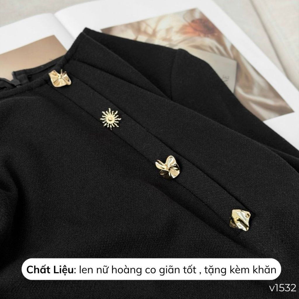 Váy Len dáng ôm TẶNG KÈM KHĂN mang được 2 kiểu,mặc Thường và Bầu đi Làm đi chơi đều xinh V1532 B2MUM