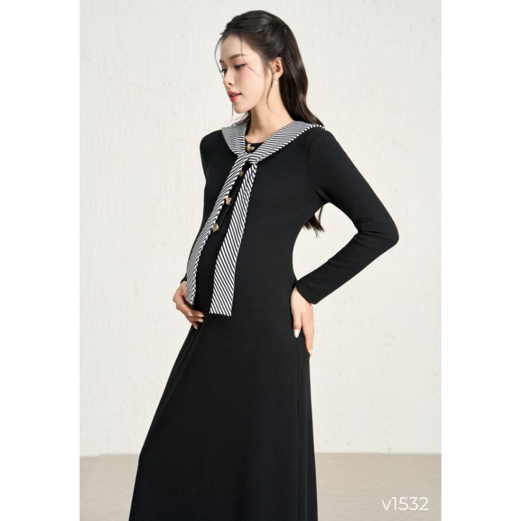Váy Len dáng ôm TẶNG KÈM KHĂN mang được 2 kiểu,mặc Thường và Bầu đi Làm đi chơi đều xinh V1532 B2MUM