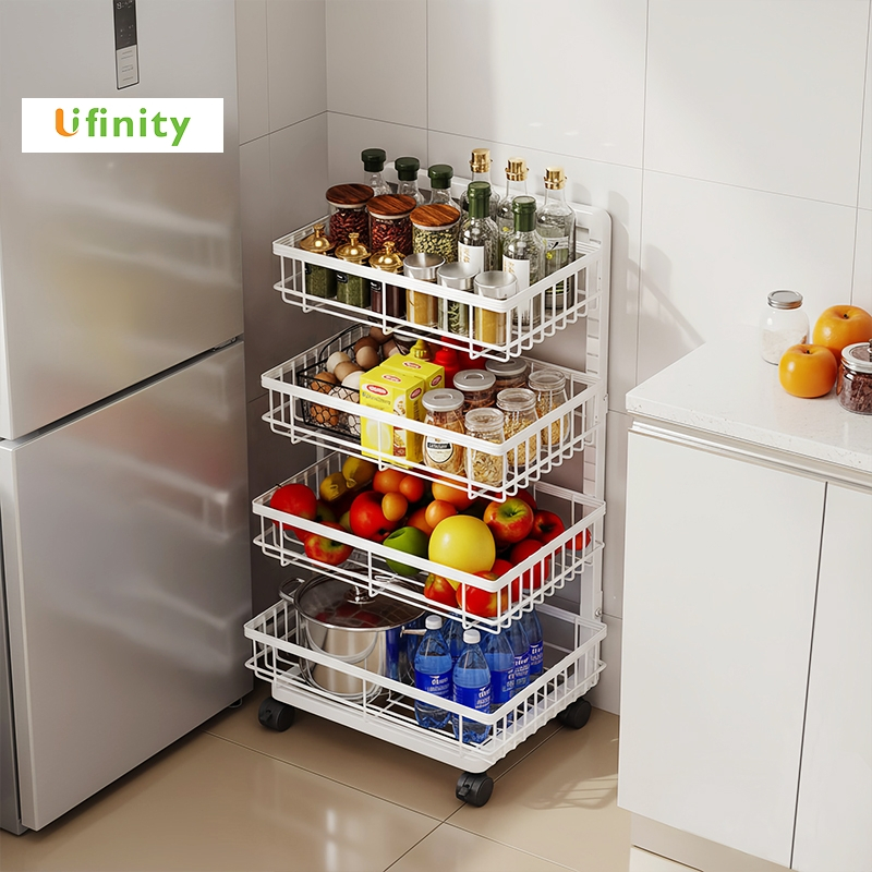 Lifinity Kệ Sắt Carbon Có Bánh Xe Chịu Lực - Xe Đẩy Đa Năng Cho Nhà Bếp, Phòng Khách