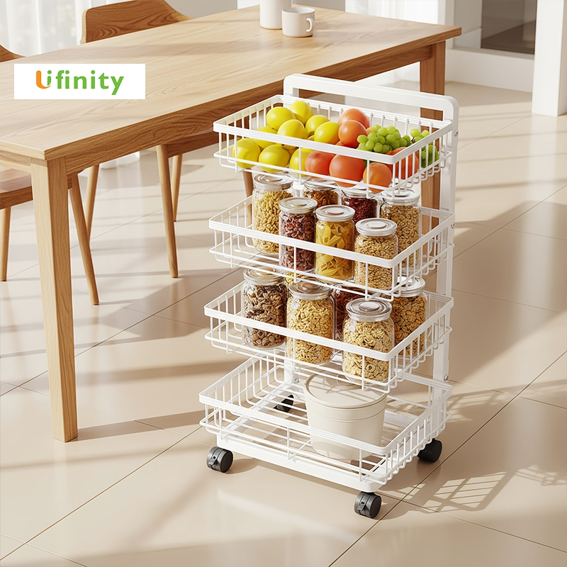 Lifinity Kệ Sắt Carbon Có Bánh Xe Chịu Lực - Xe Đẩy Đa Năng Cho Nhà Bếp, Phòng Khách