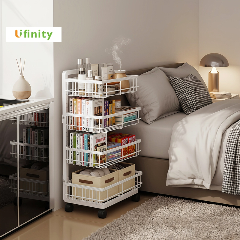 Lifinity Kệ Sắt Carbon Có Bánh Xe Chịu Lực - Xe Đẩy Đa Năng Cho Nhà Bếp, Phòng Khách