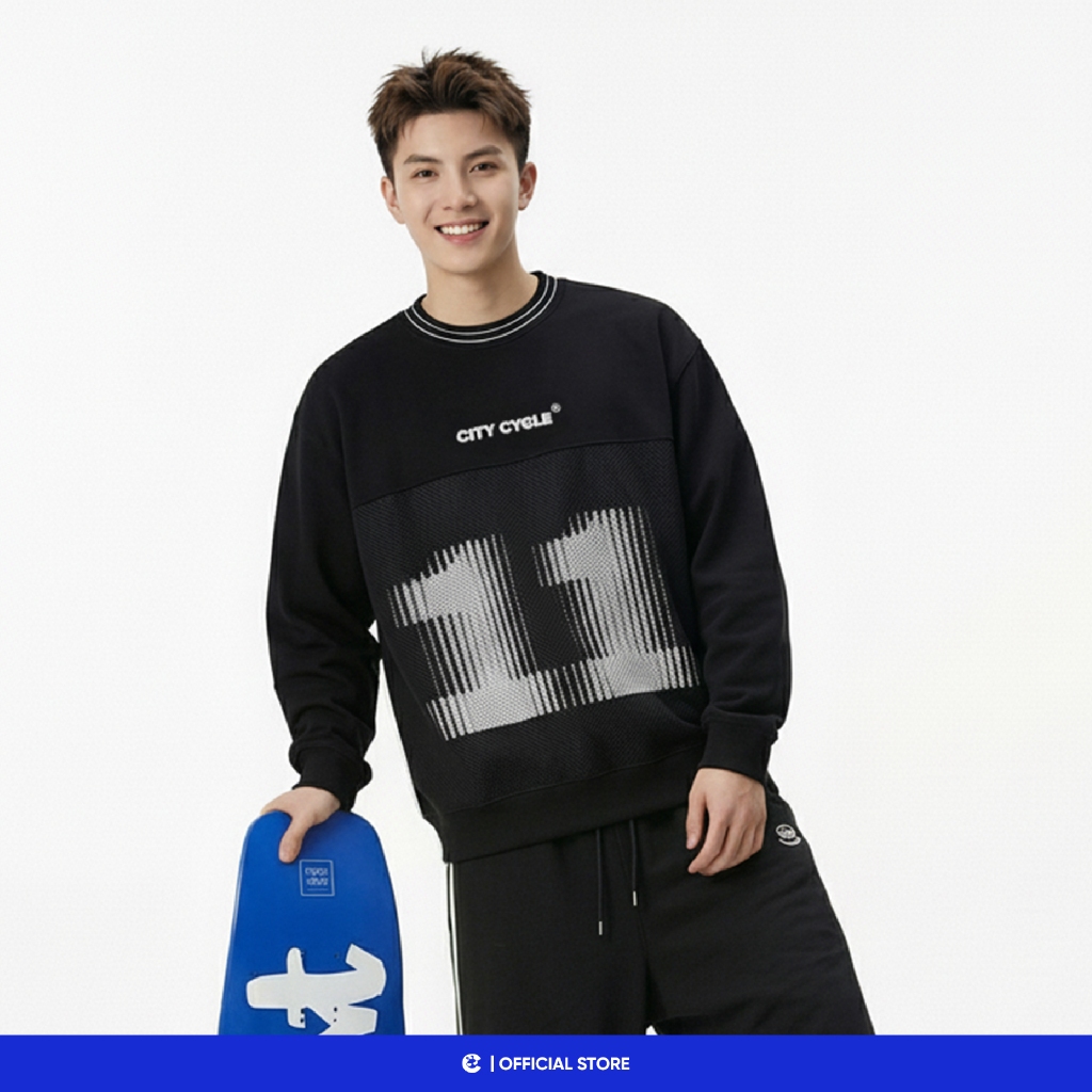 Áo sweater boxy nỉ nhung mùa đông nam nữ boxy Local Brand Chính Hãng City Cycle Áo sweater On Top