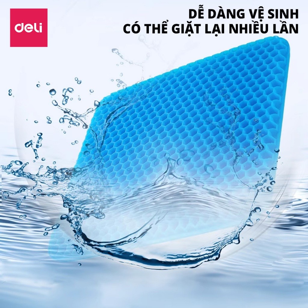 [DEAL SỐC] Đệm Gel Lót Ghế Tổ Ong Ô Tô Ghế Văn Phòng DELI Silicon Thoáng Mát Êm Ái Ngồi Lâu Không Mỏi Cho Văn Phòng