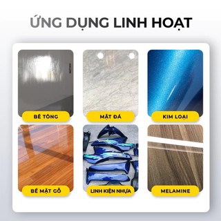 Sơn Xịt Bóng VTOA 450ml (Sơn Con Két) Spray Paint Phủ Bóng Trong Suốt Nhanh Khô Chống Nước UV