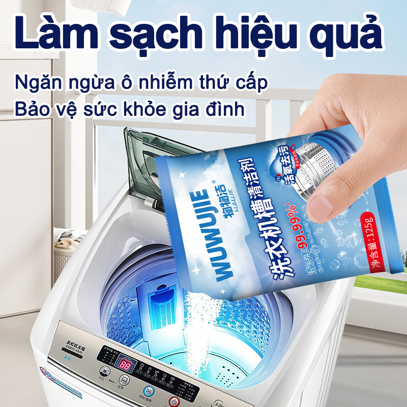 Bột Tẩy Lồng Máy Giặt,Tẩy Lồng Máy Giặt,loại bỏ nhanh nấm mốc, chất cặn, mảng bám, an toàn, phù hợp với mọi loại máy