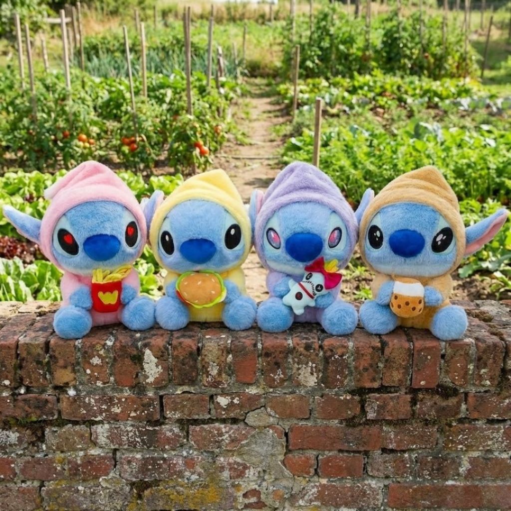 Gấu Bông Stitch Ôm Đồ Ăn Nhanh Phiên  Bản Disney, Thù Nhồi Bông Stick Size 50Cm Làm Quà Tặng Cho Bạn Trai/Gái, Cho Bé
