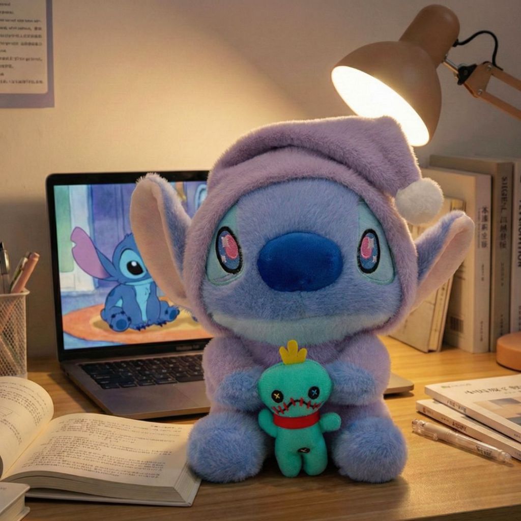 Gấu Bông Stitch Ôm Đồ Ăn Nhanh Phiên  Bản Disney, Thù Nhồi Bông Stick Size 50Cm Làm Quà Tặng Cho Bạn Trai/Gái, Cho Bé