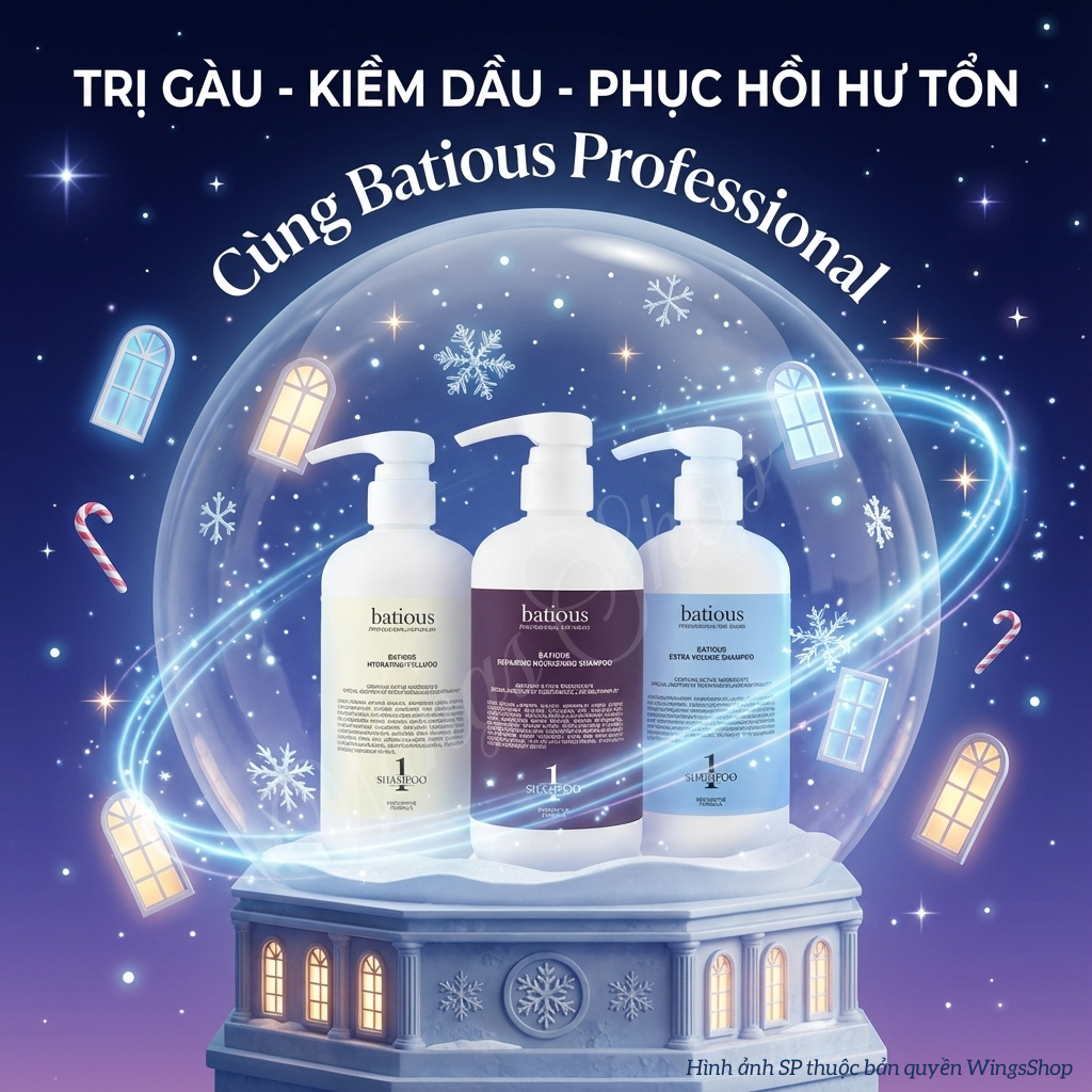 Cặp Gội Xả Batious Phục Hồi Hư Tổn Đa Tầng, Tái Tạo Nang Tóc 500ml-960ml